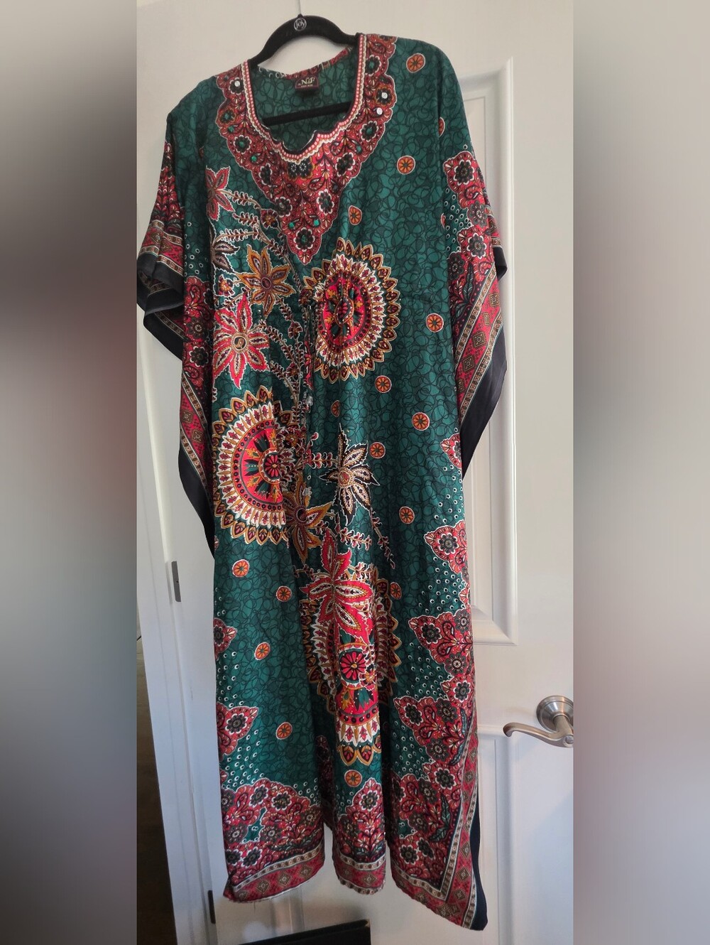 Kaftan - Bohemian- Green & Red Cover Up